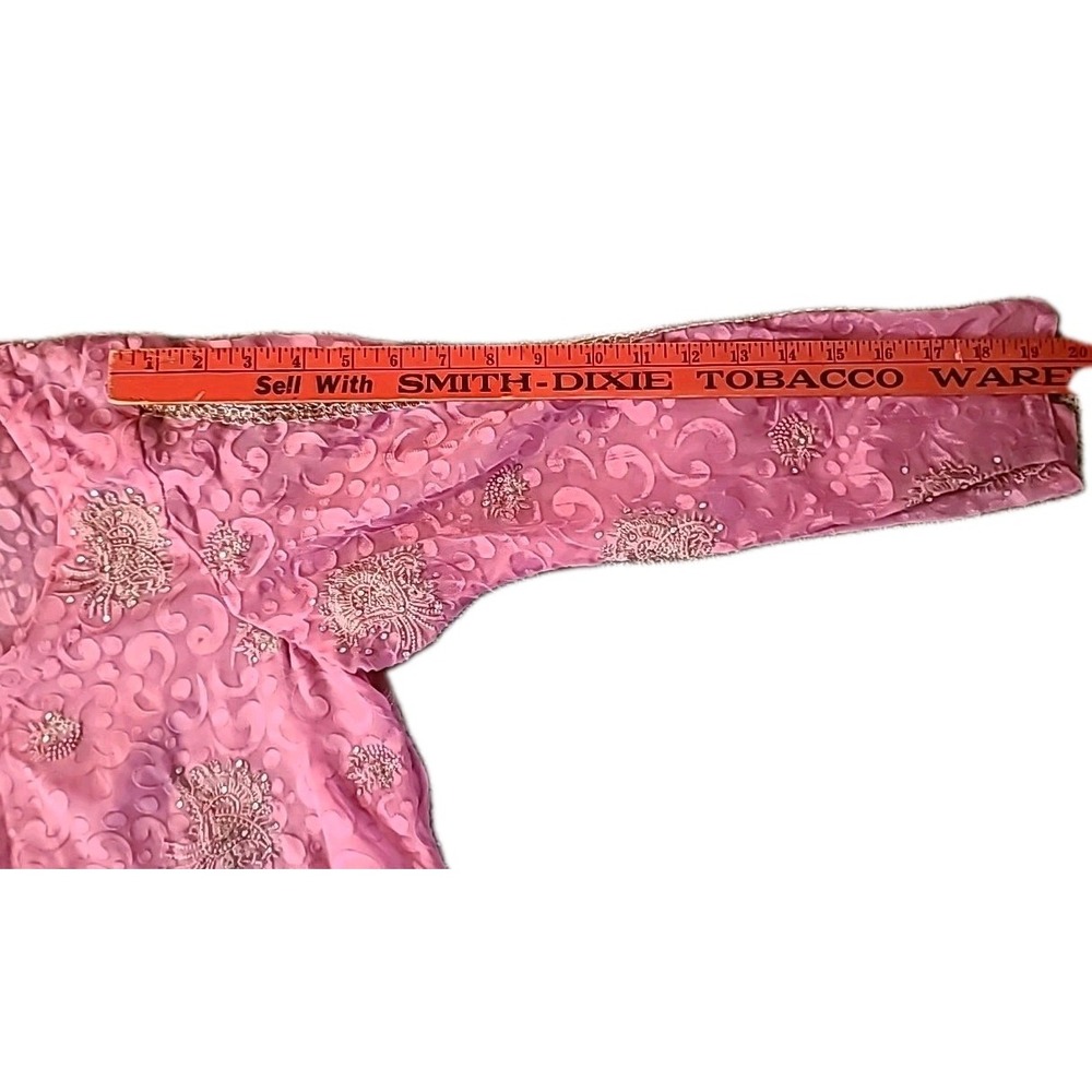 Vintage Pakistani 2 Pc Formal Dress Dupatta Silk Blend Hand Embroidered‎ Beaded - Picture 15 of 16